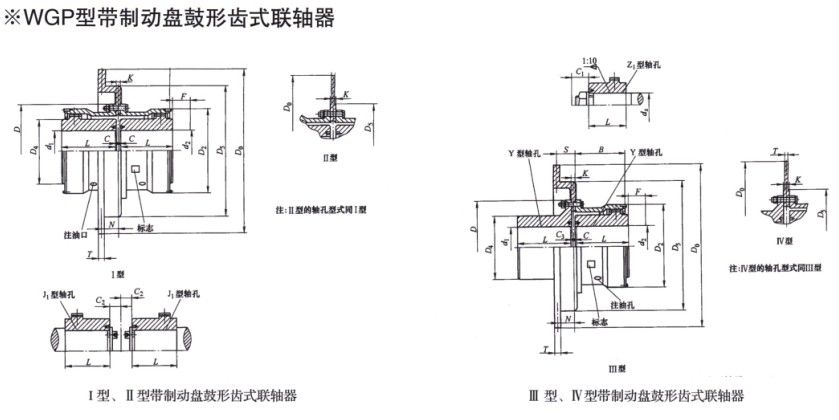 WGP型带制动盘鼓形齿式联轴器